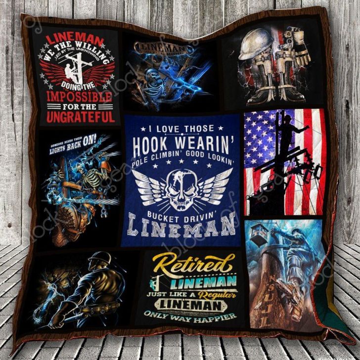 Lineman quilt blanket for fans of the profession
