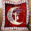 Lineman's Wife I Love You To The Moon And Back: Quilt Bedding Set for Wedding or Valentine's Day with Blanket