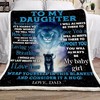Lion Dad Fleece Quilt Bedding Set for Girls- To My Daughter.