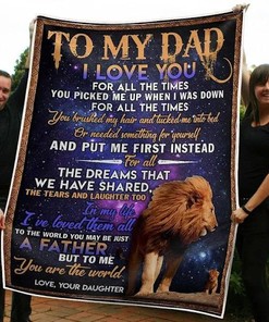Lion King You Are The World I Love You Fleece Blanket To My Dad - A Heartfelt Father's Day Gift with Bed Set For Boys