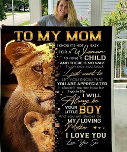 Lion Lovers Quilt Bedding Set for Mom - A Warm Gift from Son to Mom