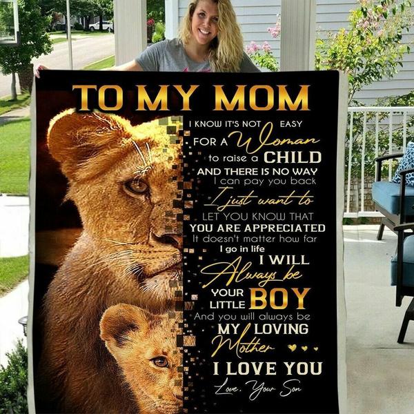 Lion Lovers Quilt Bedding Set for Mom - A Warm Gift from Son to Mom