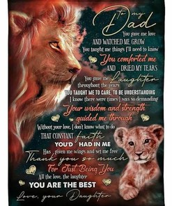 Lion To My Dad You Are The Best From Daughter Fleece Blanket - A Heartfelt Gift for Your Dad with Bed Set For Girls