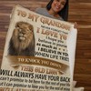 Lion To My Grandson Fleece Blanket Quilt Bedding Set for Family Members