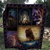 Lion Vintage Perfect Gifts for Lion Lover Quilt Blanket for Animal Lovers