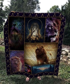 Lion Vintage Perfect Gifts for Lion Lover Quilt Blanket for Animal Lovers