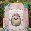 Little Cute Hedgehog Quilt Blanket - Adorable Animal Home Decor