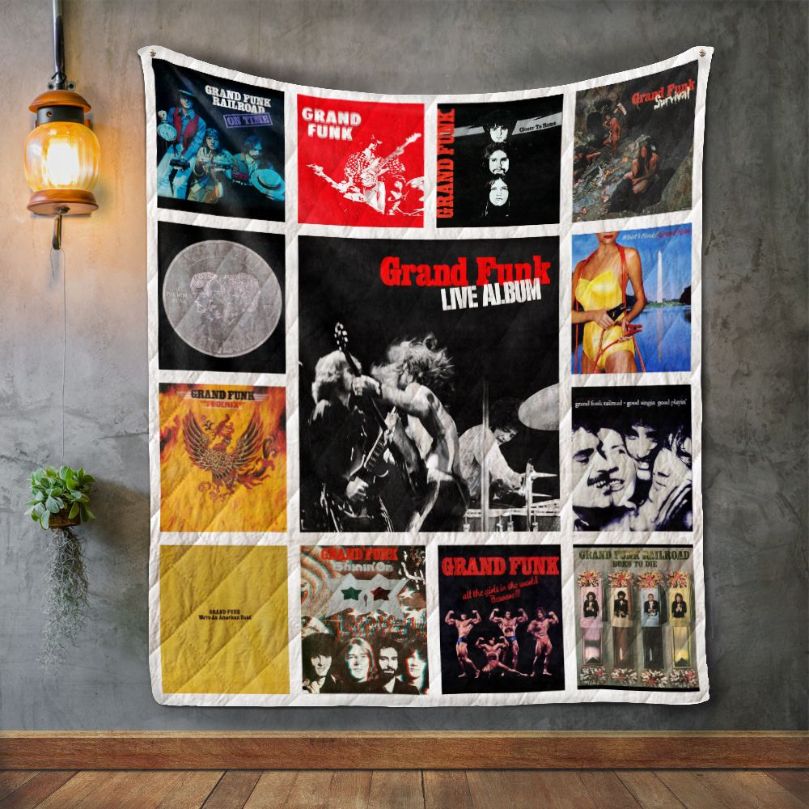 Live Grand Funk Railroad Music Collection Quilt Bedding Set