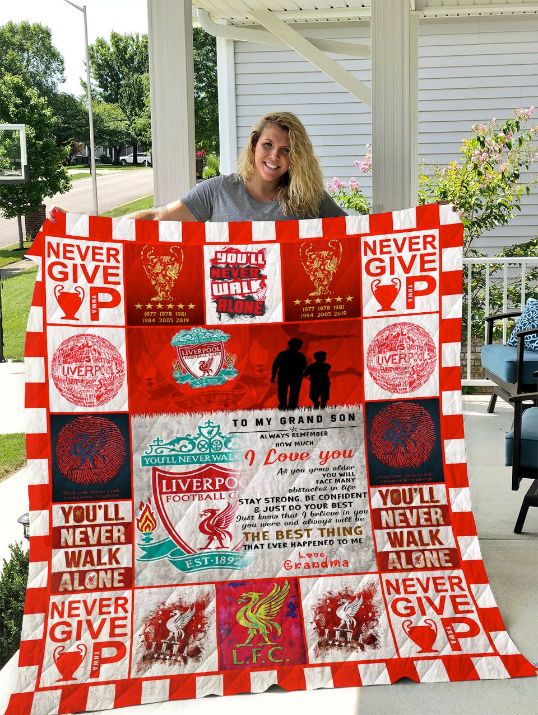 Liverpool Grandma To Grandson Quilt Bedding Set - A Perfect Gift For Soccer Fans