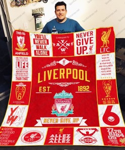Liverpool Never Give Up Quilt Blanket Soccer Bedding Set
