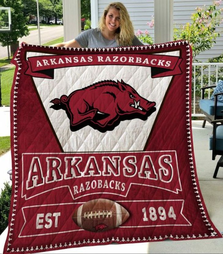 Logo NCAA Arkansas Razorbacks Great Quilt Bedding Set