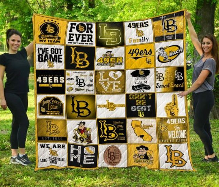 Long Beach State 49ers NCAA Quilt Bedding Set with Comforter and Pillowcases