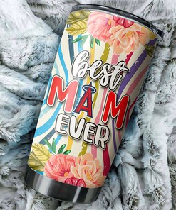 Los Angeles Angels MLB Tumbler - Best Mom Ever Flower Edition