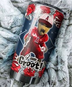 Los Angeles Angels MLB Tumbler with Marvel's "I Am Groot" Personalization