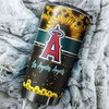 Los Angeles Angels MLB Tumbler with beautiful sunflower and MLB logo