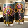 Los Angeles Angels MLB Tumbler with sunflower design and MLB logo
