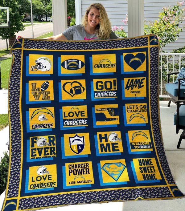 Los Angeles Chargers Quilt Bedding Set - Show Some Love for Your Team