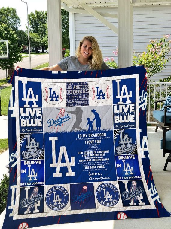 Los Angeles Dodgers Fan Quilt Bedding Set - Perfect Gift for Any Dodgers Fan