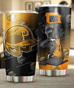 Los Angeles Dodgers Funny Dog MLB Tumbler with Humorous Design