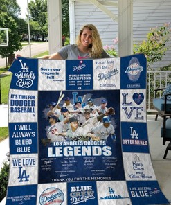 Los Angeles Dodgers Legends Signs Collection Quilt Blanket for Baseball Fans
