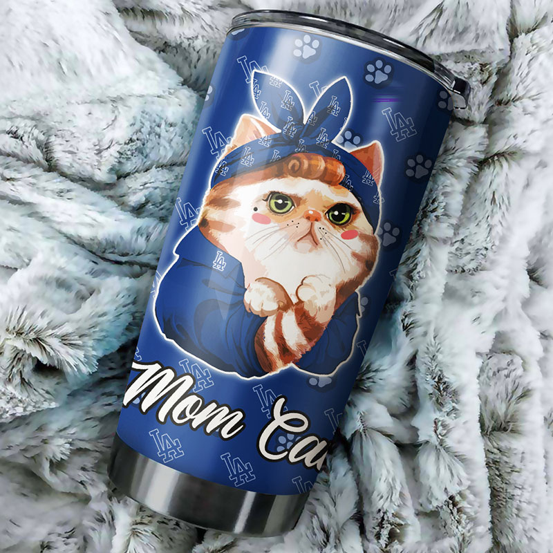 Los Angeles Dodgers MLB Tumbler for Cat Moms with MLB Logo