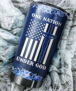 Los Angeles Dodgers MLB Tumbler with One Nation Under God Design and MLB Logo