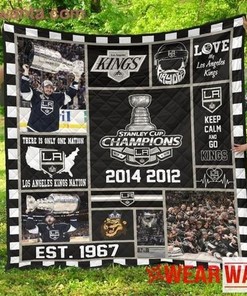 Los Angeles Kings Hockey Quilt Bedding Set Fan Gift