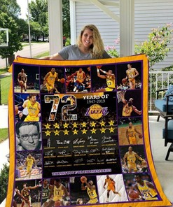 Los Angeles Lakers 72 Years Inspired Quilt Bedding Set - Perfect for Any Fan
