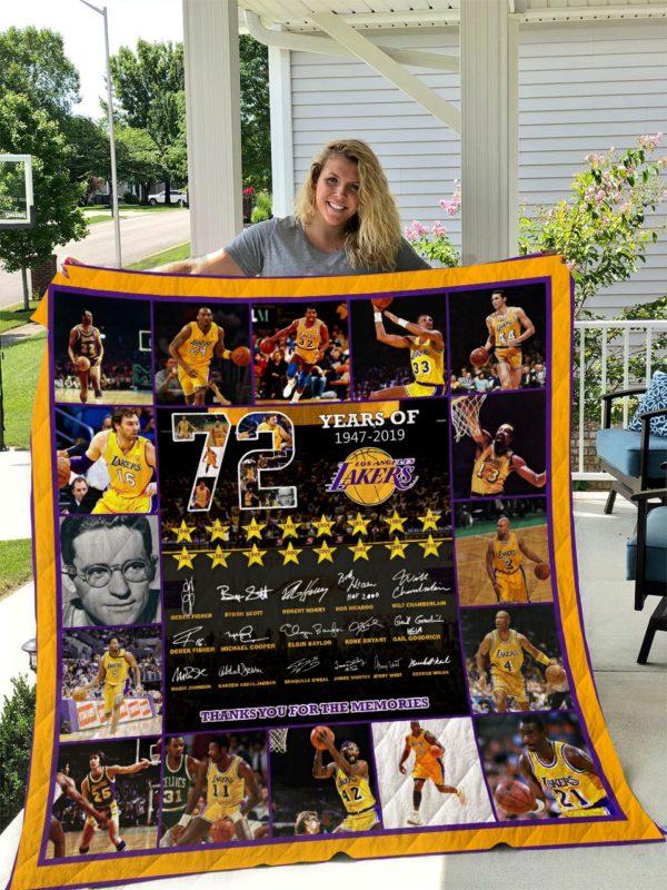 Los Angeles Lakers 72 Years Inspired Quilt Bedding Set - Perfect for Any Fan