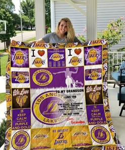 Los Angeles Lakers Quilt Bedding Set - Show Some Team Spirit to Your Grandson