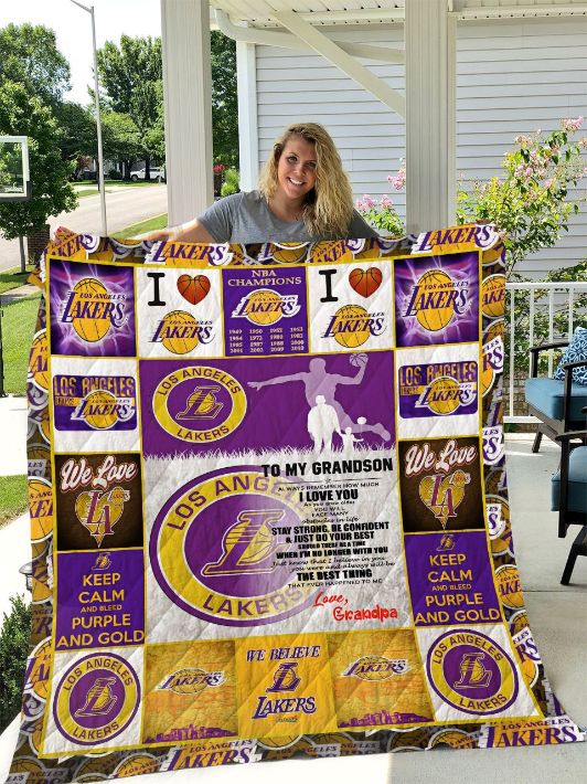 Los Angeles Lakers Quilt Bedding Set - Show Some Team Spirit to Your Grandson