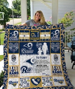 Los Angeles Rams To My Son Personalized Custom Name Quilt Bedding Set