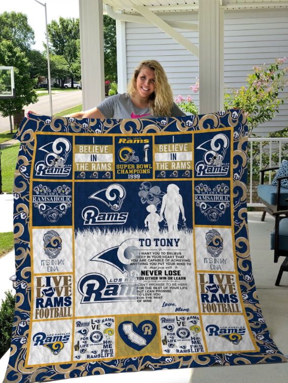 Los Angeles Rams To My Son Personalized Custom Name Quilt Bedding Set