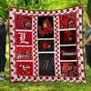 Louisville Cardinals NCAA Quilted Bedspread with American Flag for Patriotic Fans