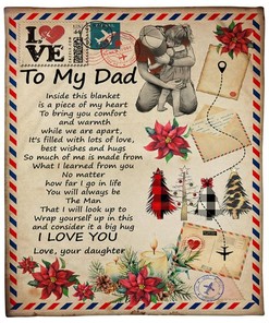Love Air Mail New York Fleece Blanket To My Dad - A Sentimental Father's Day Gift with Quilt Bedding Set Full