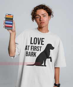 Love At First Bark UNISEX Tee | Dog Mom Sweatshirt | Dog Mom Gift | Dog Mom Retro 90s Shirt Movie Fans Gifts