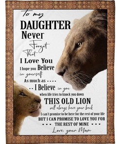 Love Expressed Through A Lion Blanket Gift From Mom To Daughter