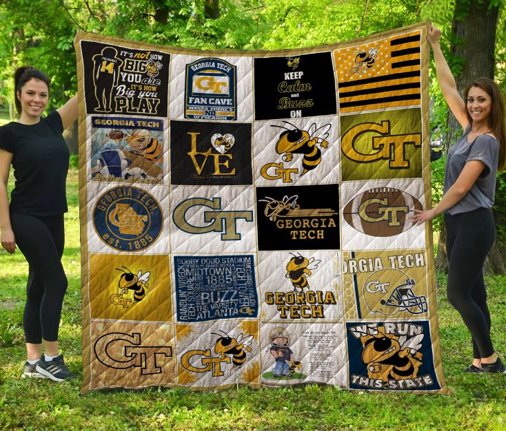 Love Georgia Tech Yellow Jackets Quilt Bedding Set with Heartfelt Design