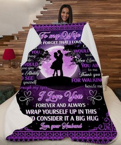 Love Message Couple To My Wife Never Forget I Love U Ur Husband Quilt Bedding Set for Wife