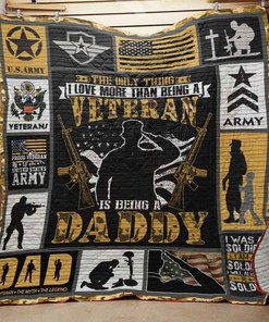 Love More Than Being a Veteran Quilt Blanket: Celebrate Your Love