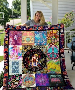 Love Music and Be Free with Wild Hippie Quilt Blanket