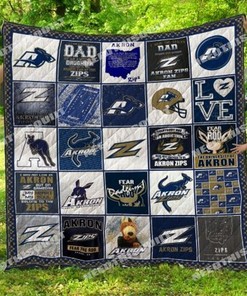 Love NCAA Akron Zips Collected Quilt Bedding Set for Girls