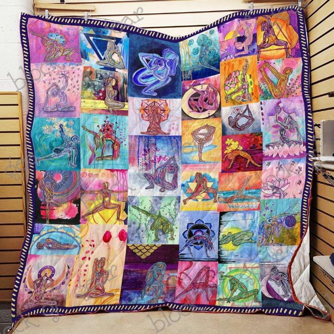 Love, Peace And Yoga Quilt Blanket Bed Set Cute for Kids Np116