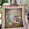 Love You To The Moon And Back Donald And Daisy Duck Quilt Blanket for Disney Lovers