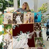 Lovely Goat With Flowers Quilt Blanket - Unique Gifts for Animal Lovers