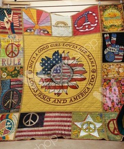 Loves Jesus and America too - Hippie Quilt Bedding Set
