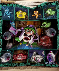 LuigiS Mansion Dark Moon Quilt Bedding Set R190 for Gamers and Nintendo Fans