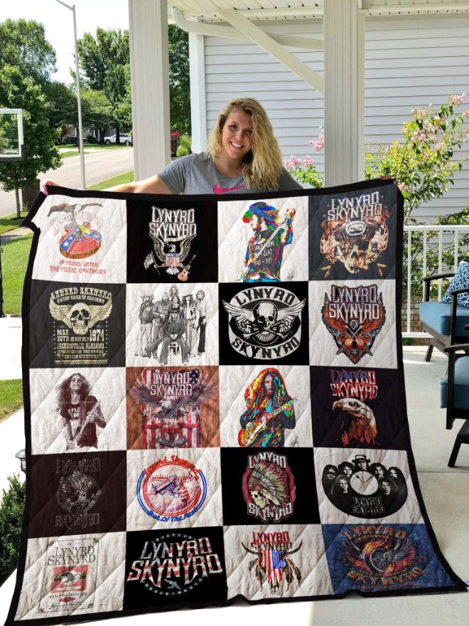 Lynyrd Skynyrd Tshirt Quilt Bedding Set - Show off your love for Lynyrd Skynyrd quilt bedding set