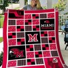 M Logo Ncaa Miami OH Redhawks Quilt Bedding Set with Great Quilt Blanket for Fans