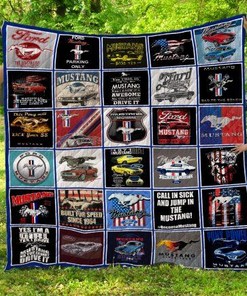 M-U-S-T-A-N-G Quilt Bedding Set for Boys with Quilt Blanket Baby